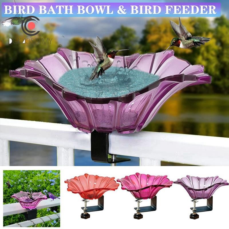 Balcony Bird Bath Railing Bird Feeder Birdbath Bowl Fence Bird Bath ...
