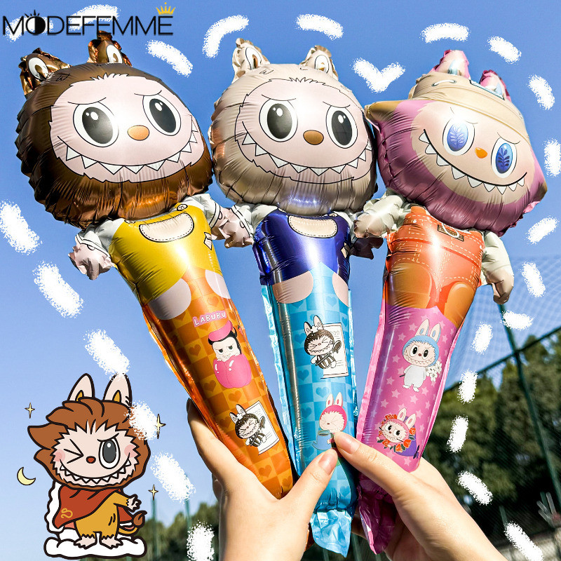 Labubu Handheld Balloons Stick - Holiday Party Ornament - Birthday ...