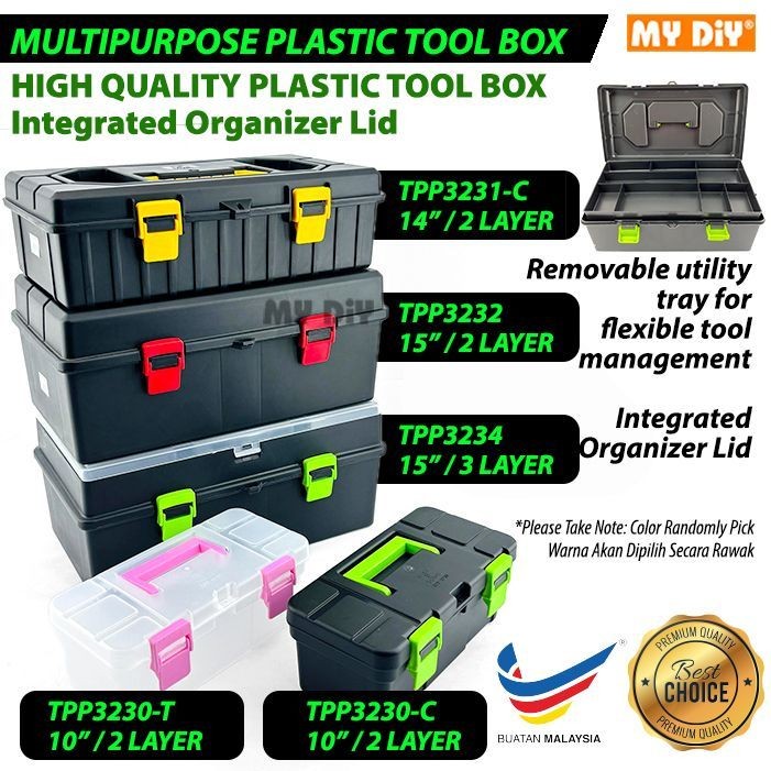 MYDIYSDNBHD - 10Inch 14Inch 15Inch Quality Plastic Tool box, Hardware ...