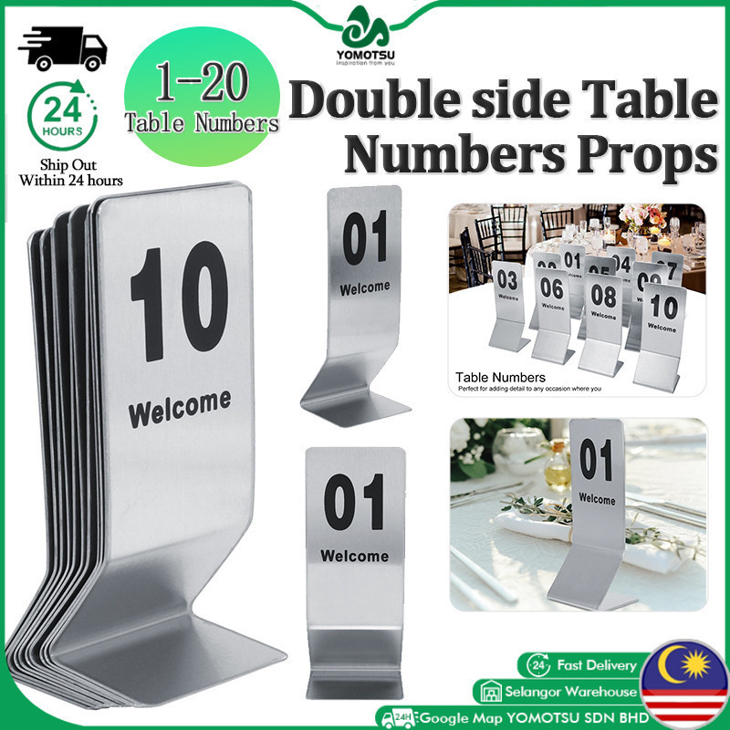 Stainless Steel Restaurant Table Number Stand Table Name Plate Wedding ...