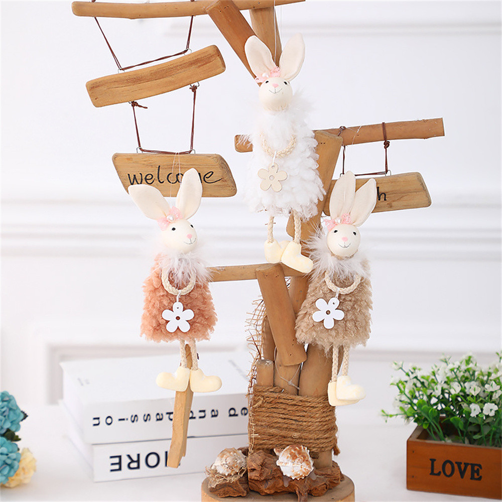 Rabbit Pendant Easter Bunny Hanging Ornaments Plush Toy Easter Party ...