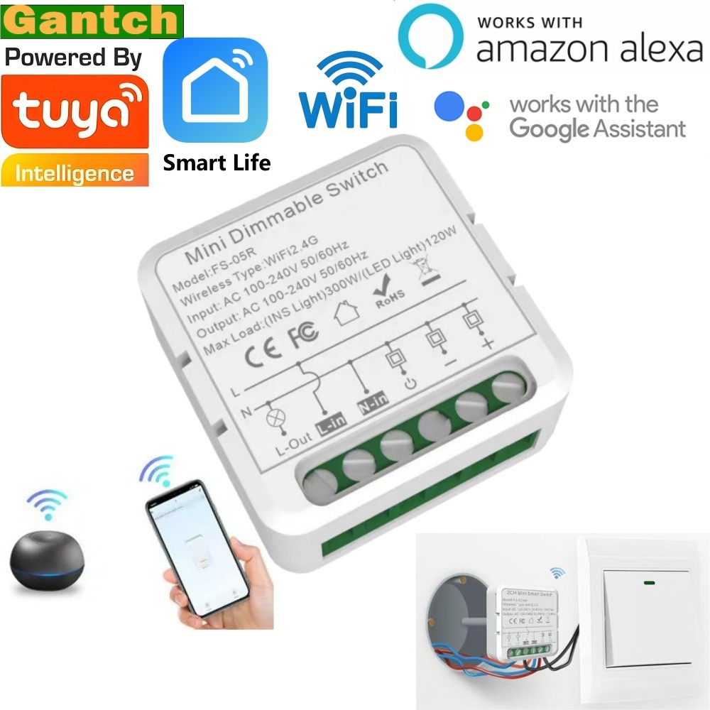 Wifi Curtain Switch Rf Dimmer Switch Tuya Roller Shutter Module 433mhz ...