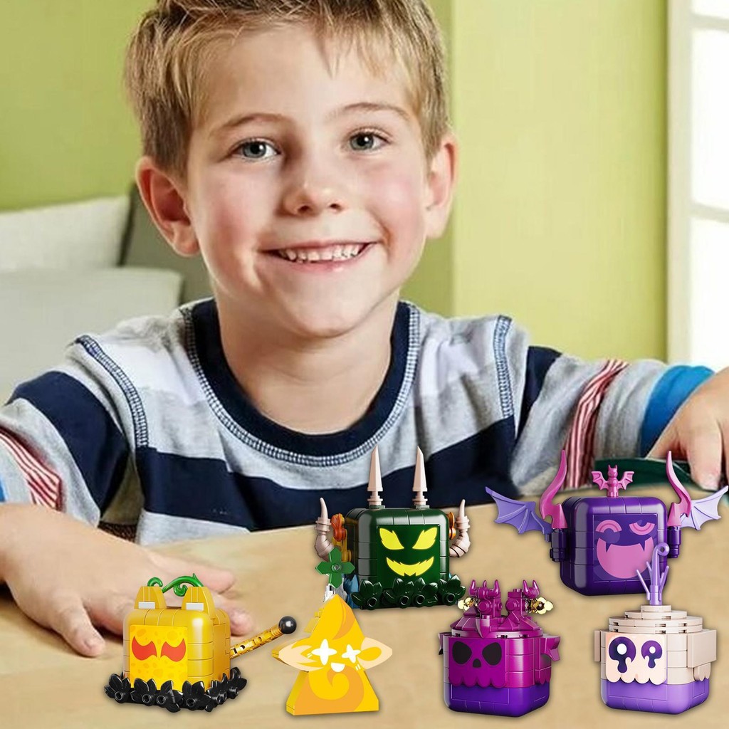 6pcs Blox Fruits Building Blocks Set Devil Fruit Figurine Assembling ...
