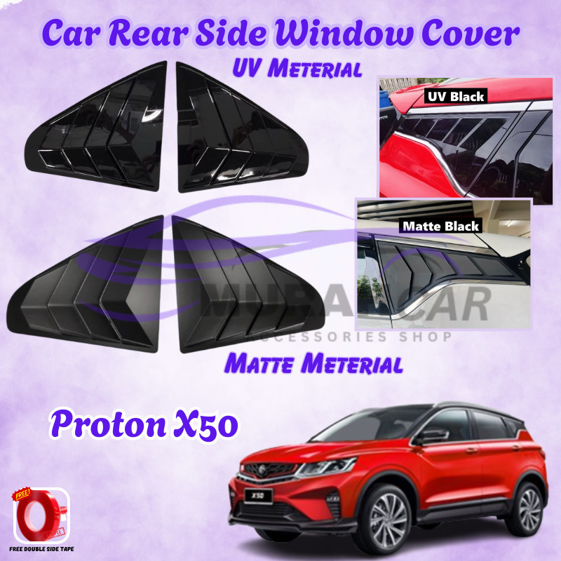 Proton X50 Rear Side 3D MUSTANG Window Triangle Mirror Cover Protector ...