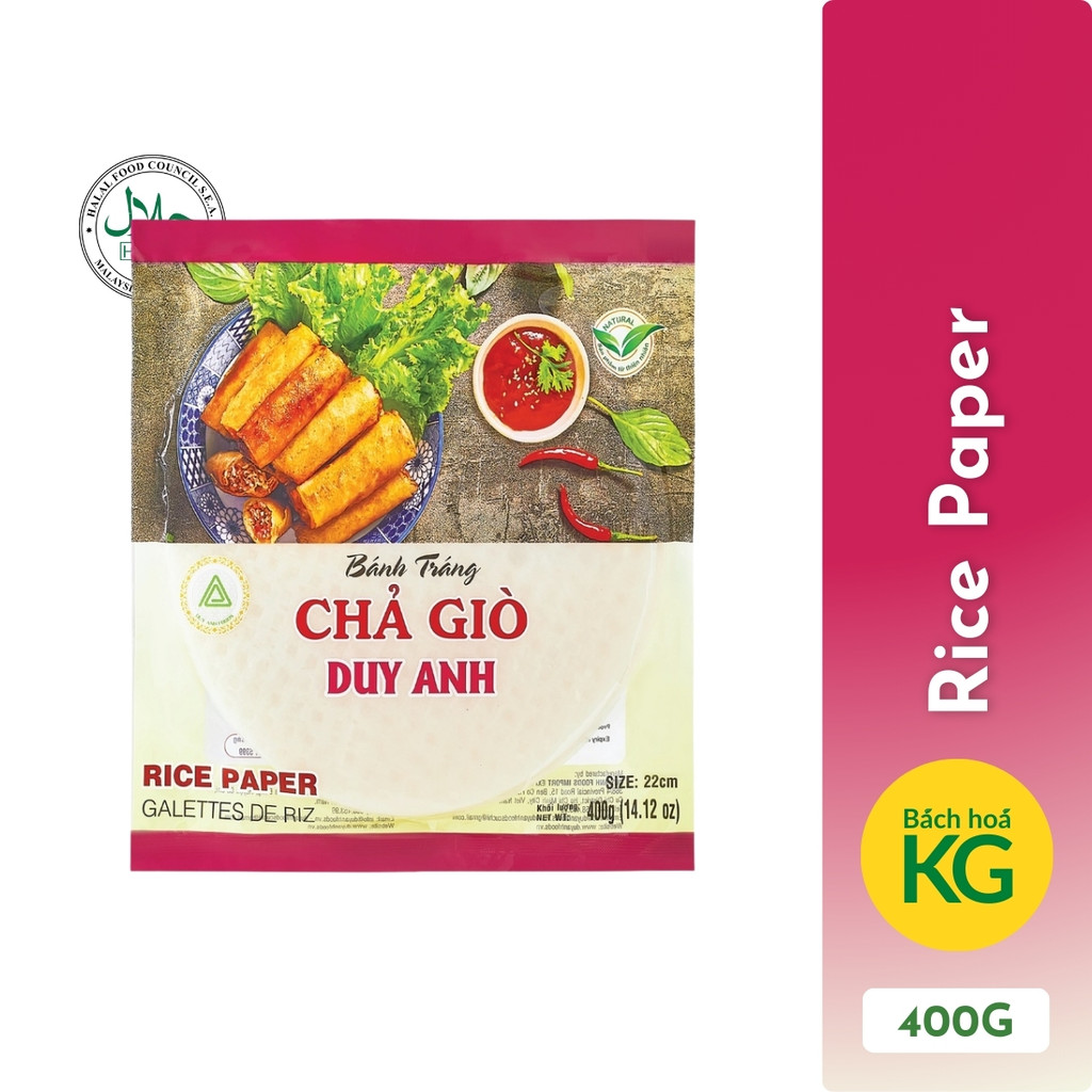 Vietnamese Rice Paper Wraps for Spring Rolls (Cha Gio) - Duy Anh 400g ...