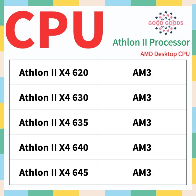 X4 620 X4 630 X4 635 X4 640 X4 645 AMD Athlon II Processor Desktop CPU ...