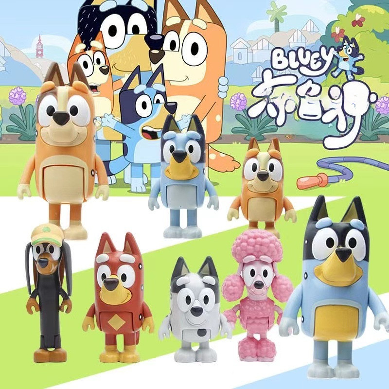Bluey's Family With Friends Bluey Action Figure Toy Cake Topper PVC ...