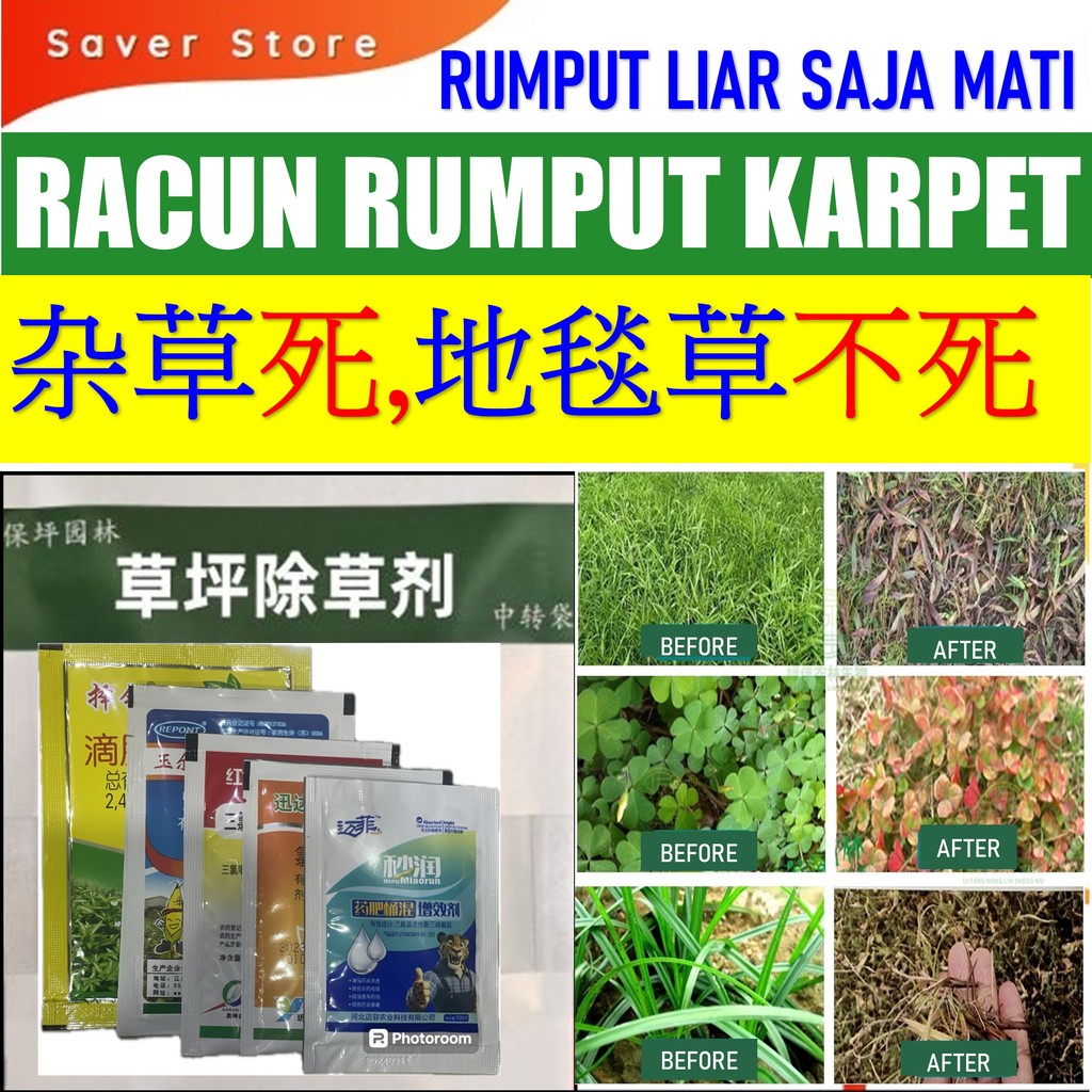 Hapus Rumput Liar dalam Rumput Karpet Wipe out Carpet Grass Weeds 好草不死 ...