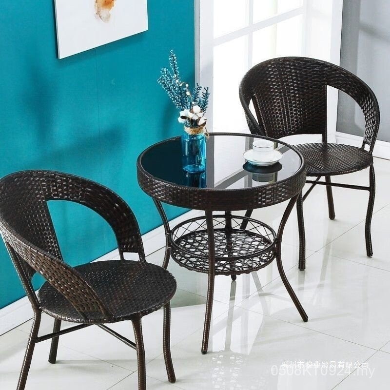 Chair Small Rattan Chair Coffee Table Table Chair Outdoor Rattan-like ...