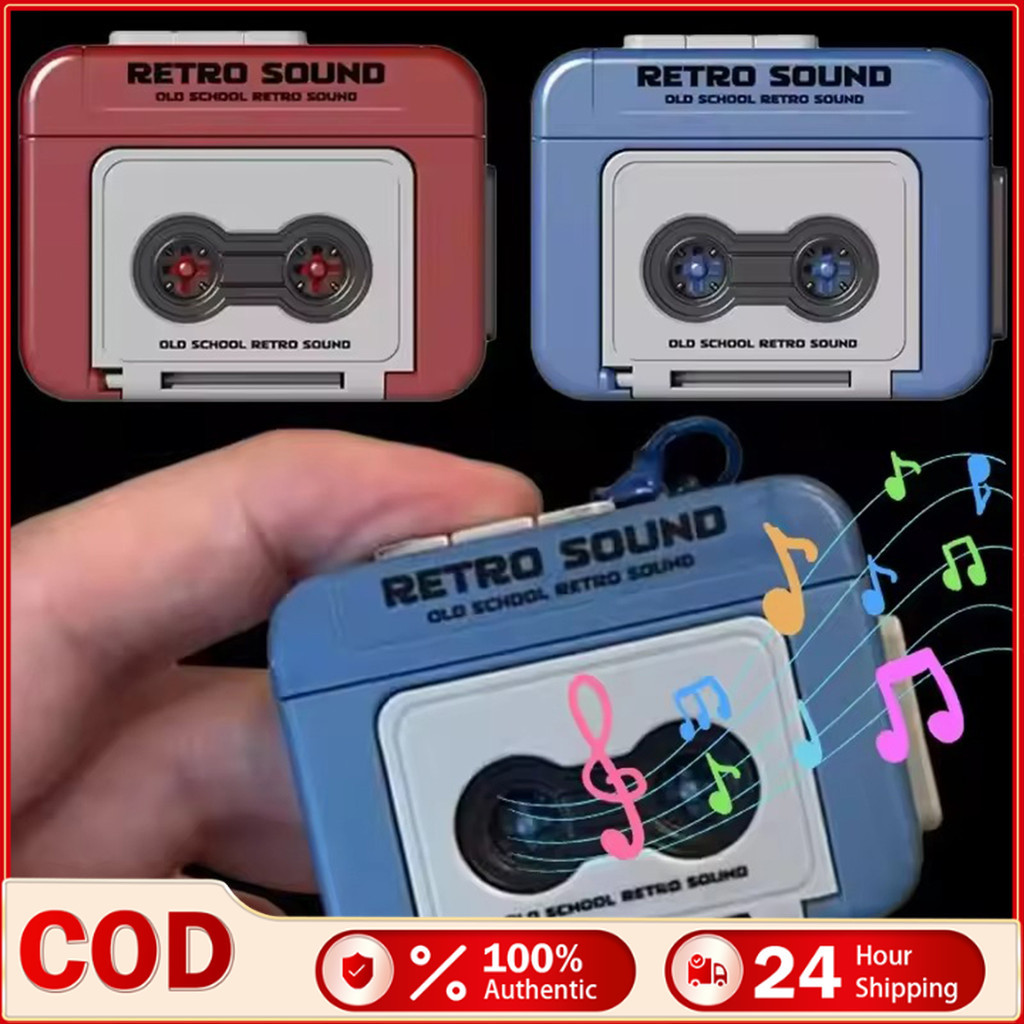 Mini Retro Recorder Blue/Red Tape Recorder keychain Music Box keychain ...