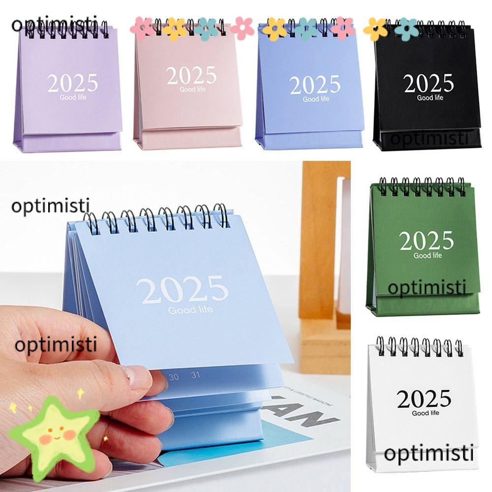 OPTIMISTI Table Desk Calendar, 2024.72025.12 Cute 2025 Desk Calendar