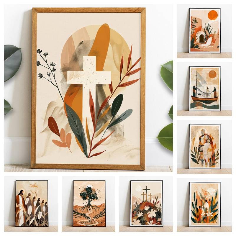 Jesus Feeds the 5000 Jesus Art The last supper canvas print boho art ...