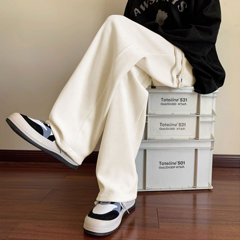 Seluar Lelaki Korean Style Straight Leg Pants Corduroy Long Pants ...