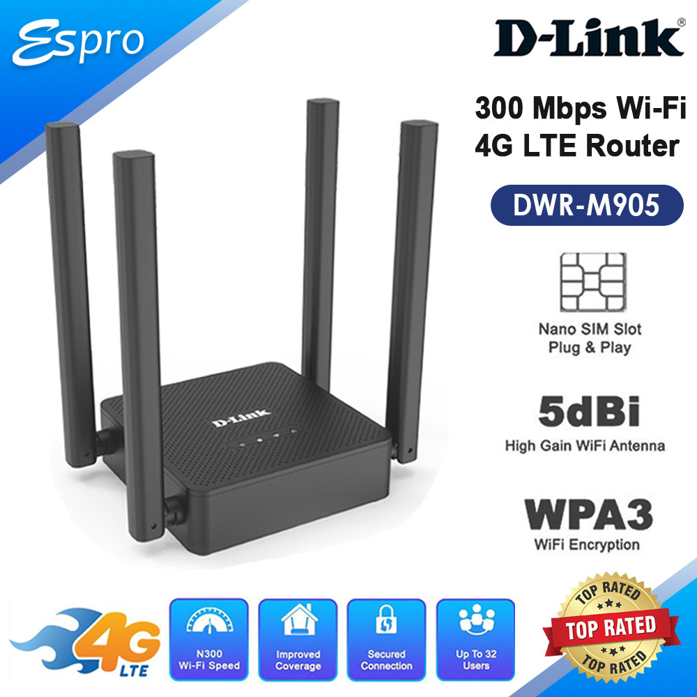 D-Link DWR-M905 Unlimited Data Hotspot 4G LTE Direct SIM Wireless WiFi ...
