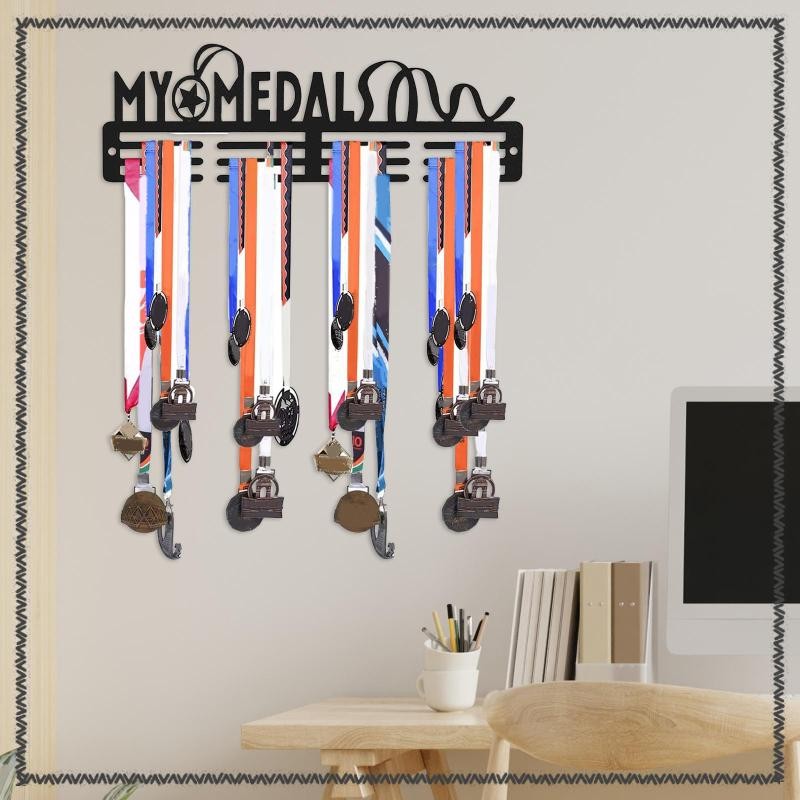 [MCA] Medals Display Rack Sturdy Shelf Sports Medals Display Rack Metal ...