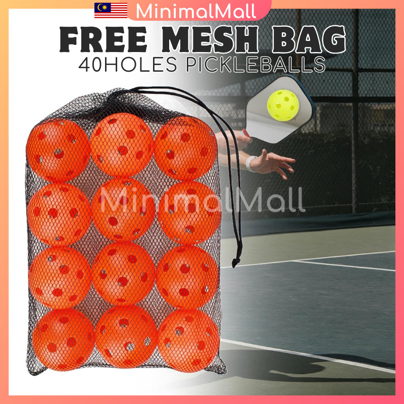 FREE MESH BAG!! 40Holes Pickleball Outdoor Pickleball Balls High ...