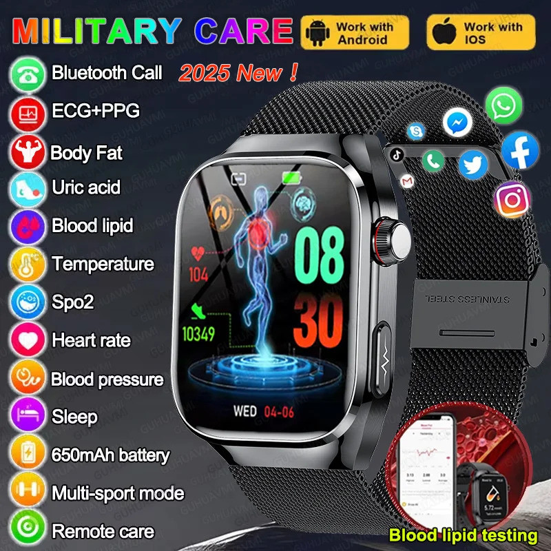 2025 For Xiaomi Laser Diagnosis Uric Acid Blood Fat Precise Smart Watch ...