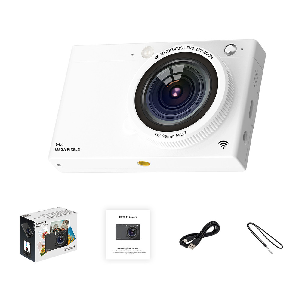 Portable 4K CCD Digital Camera WiFi Digital Video Camera 64MP 2.83 Inch ...