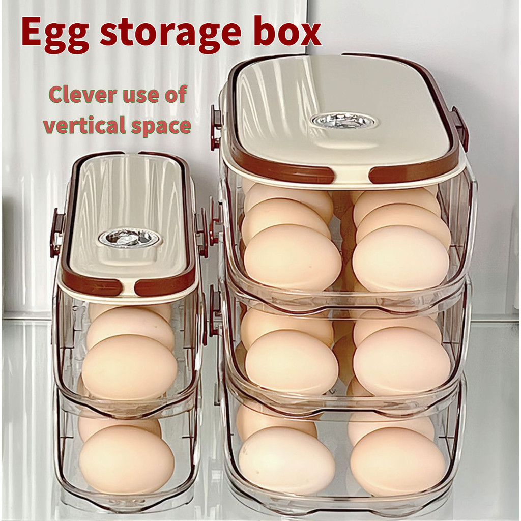 Egg Storage Container Kotak Papan Simpan Telur Egg Dispenser Storage ...