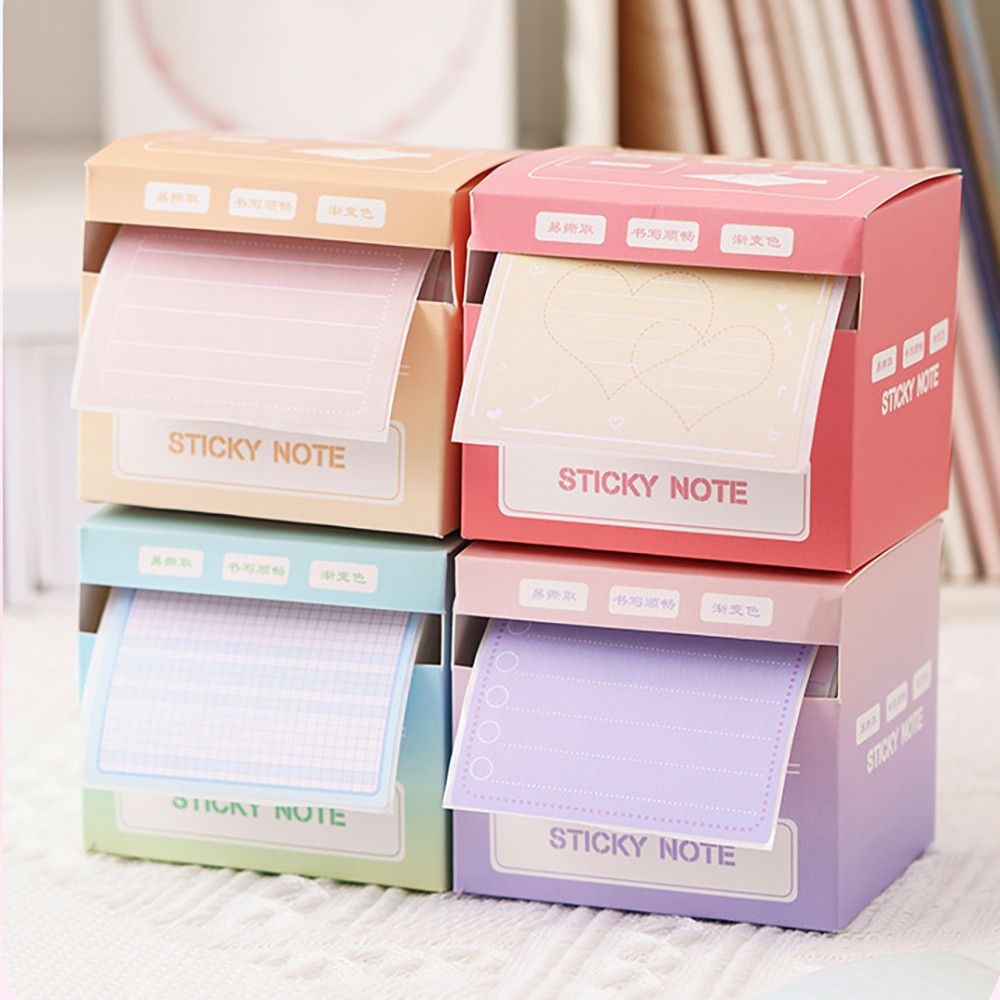 256 Sheets Gradient Color Pull-out Roll Up Sticky Note Student Office ...