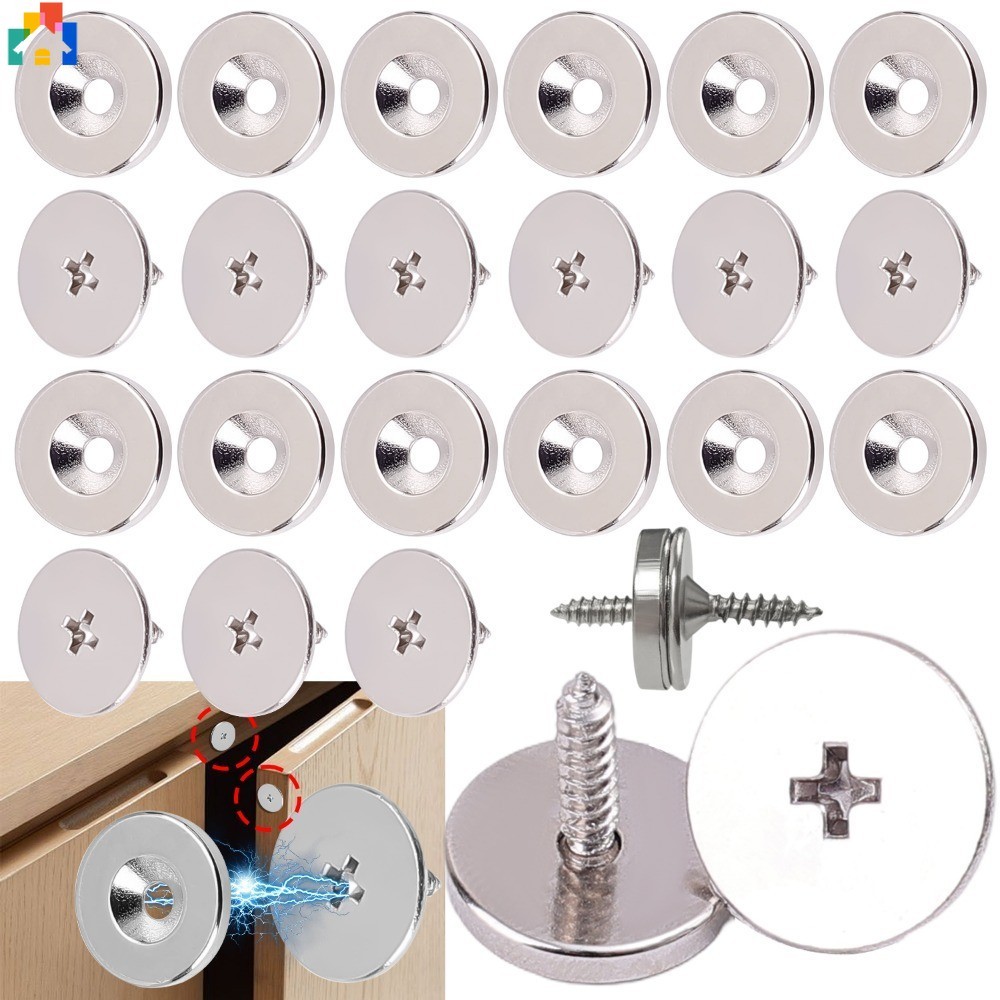 Round Wardrobe Drawer Magnetic Latch with Screw Hidden Metal Anti-rust ...