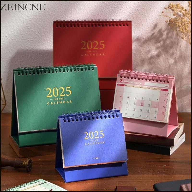 Zein Stand Up Desk Calendar Twin-Coil Binding for Office 2024-2025 Desk ...