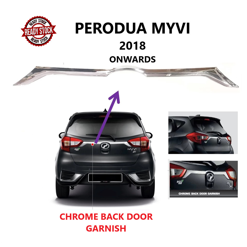 Perodua New Myvi Chrome Back Door Garnish / Rear Bonnet Garnish / Gear ...