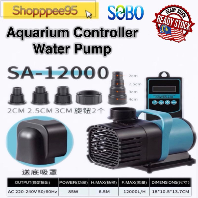 🇲🇾SOBO Aquarium AC Amphibious Water Pump+Speed Controller SA-8000 SA ...