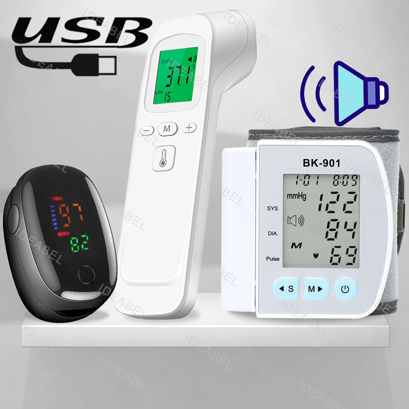 Wrist Blood Pressure Monitor LED English Voice Broadcast Tonometer BP ...
