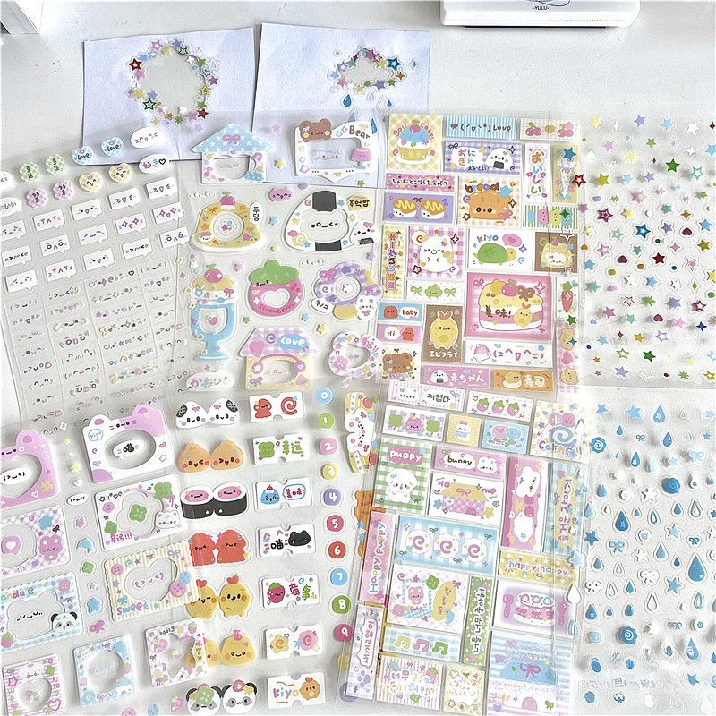 8 Sheets Cartoon Sticker Cute Emoji Stickers DIY Scrapbook Gift ...