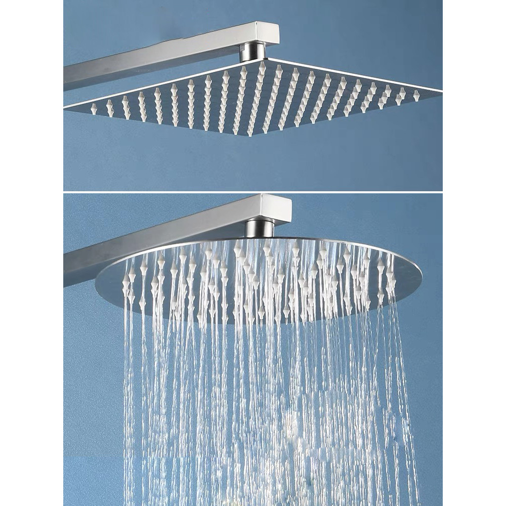 8 10 Inch Ultra Thin Square Stainless Steel Rain Shower Head and Shower ...