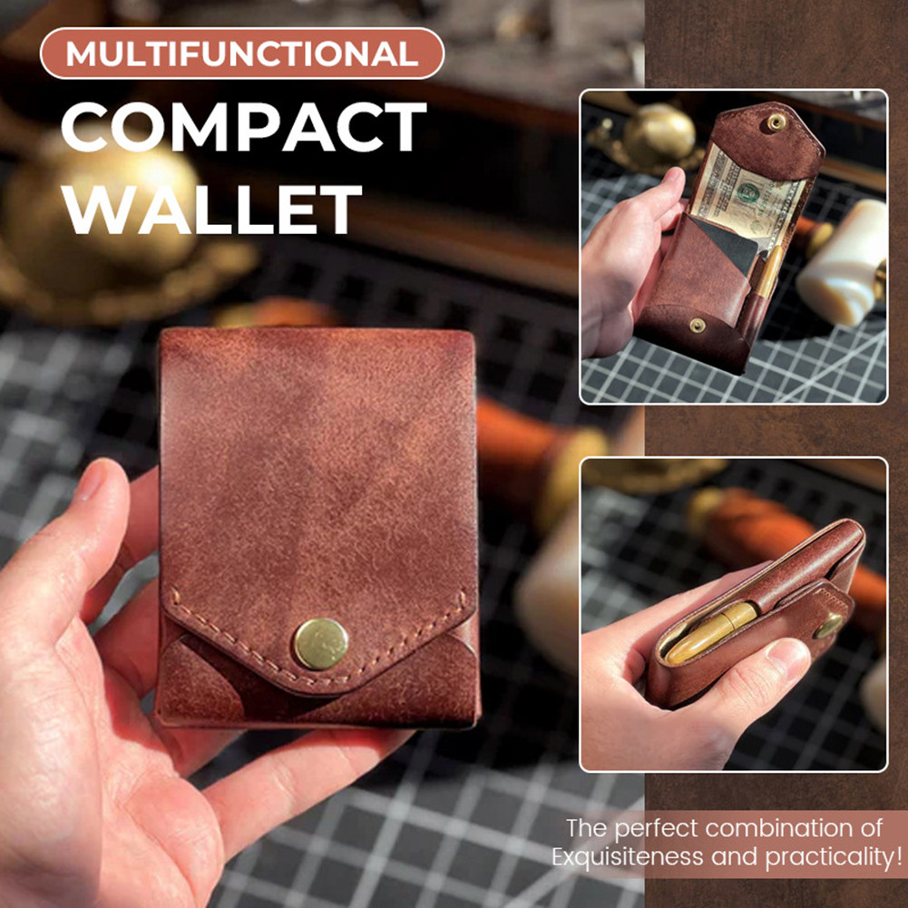 Multifunctional Compact Wallet PU Leather Bifold Wallet For Change For ...