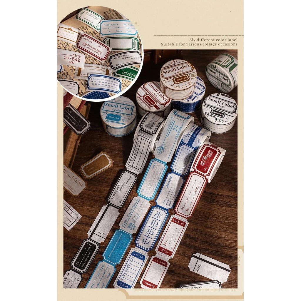 JIANWU 22mm*200cm Small Label Series Vintage Border Label Landscape ...