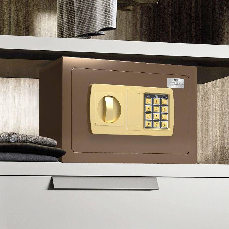 Small home mini safe fingerprint password 20/25cm office steel anti ...