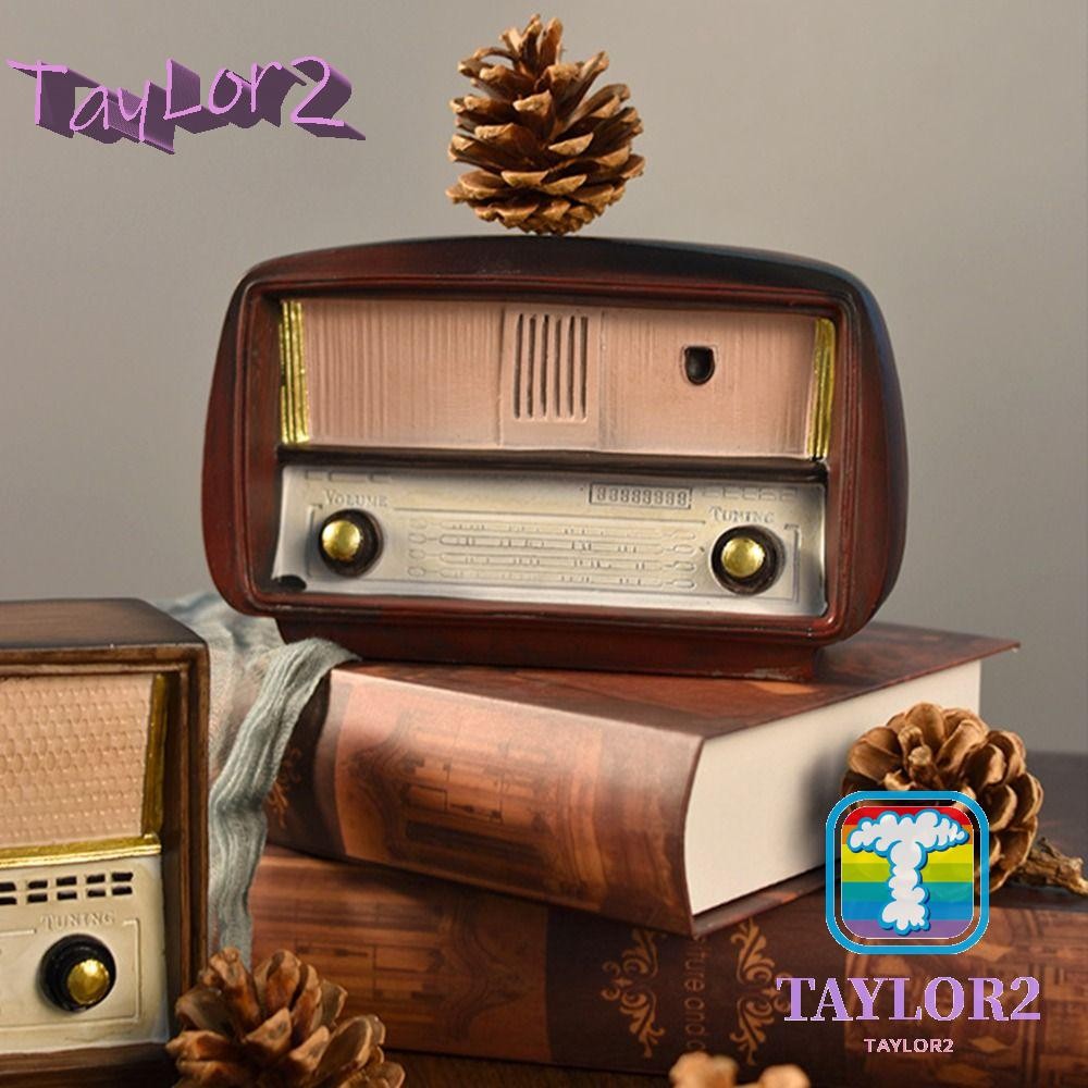 ATAYLOR Europe Vintage Radio Figurine, Creative Kawaii Simple Resin ...