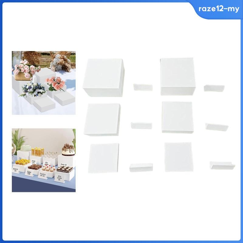 [RazecaMY] 6x Acrylic Cube Display Box Riser Buffet Riser Storage Case ...
