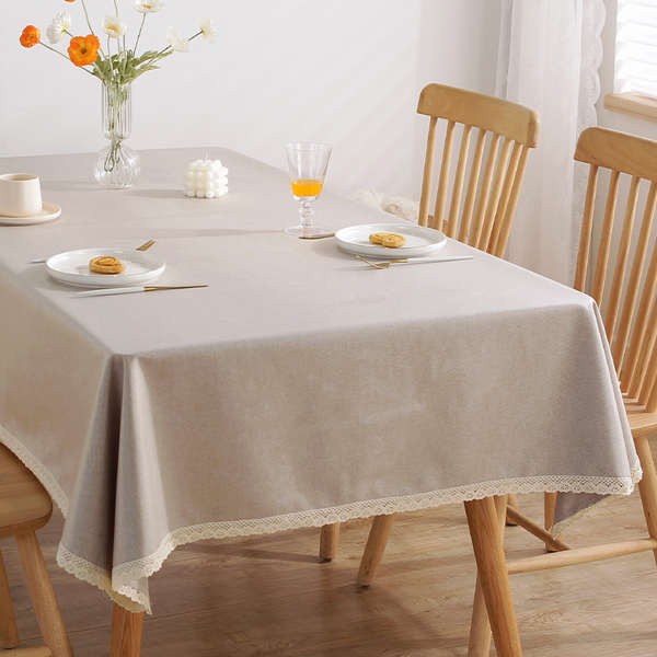 table cloth alas meja Alas meja kapas dan linen warna pepejal, alas ...