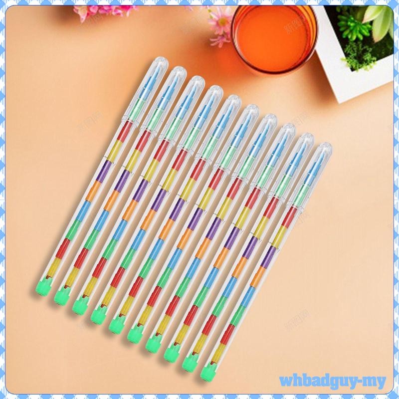 [WhbadguyMY] 10 Pieces Stackable Buildable Crayons Stackable Colouring ...