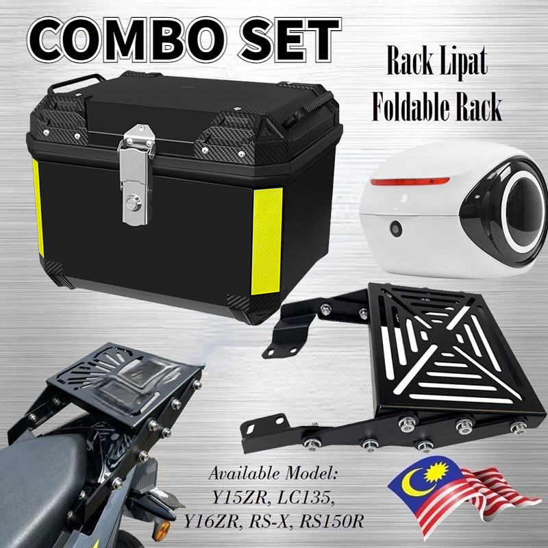 Y15 LC135 FIV8 Adjustable Rear Rack Lipat Motorcycle With 45L PP Top ...