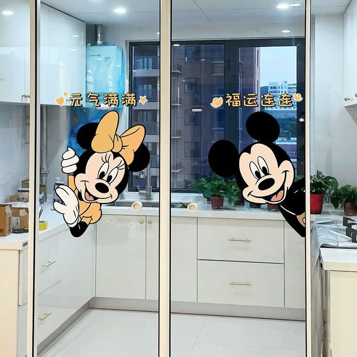 Stickers Cute New Year Cartoon Mickey Glass Door Window Window Grilles ...