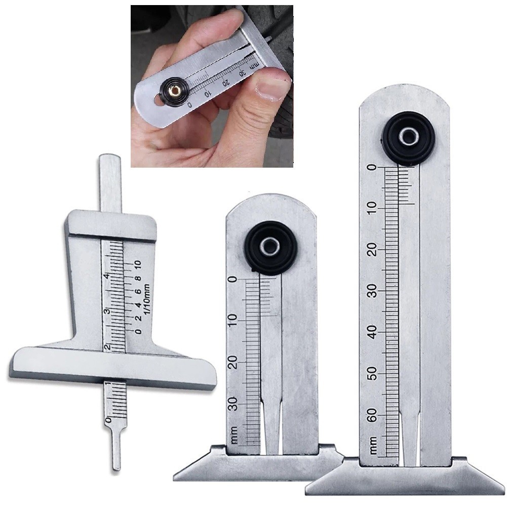 [BTSL] Stainless Steel Car Tyre Tire Tread Depth Gauge Meter Ruler ...