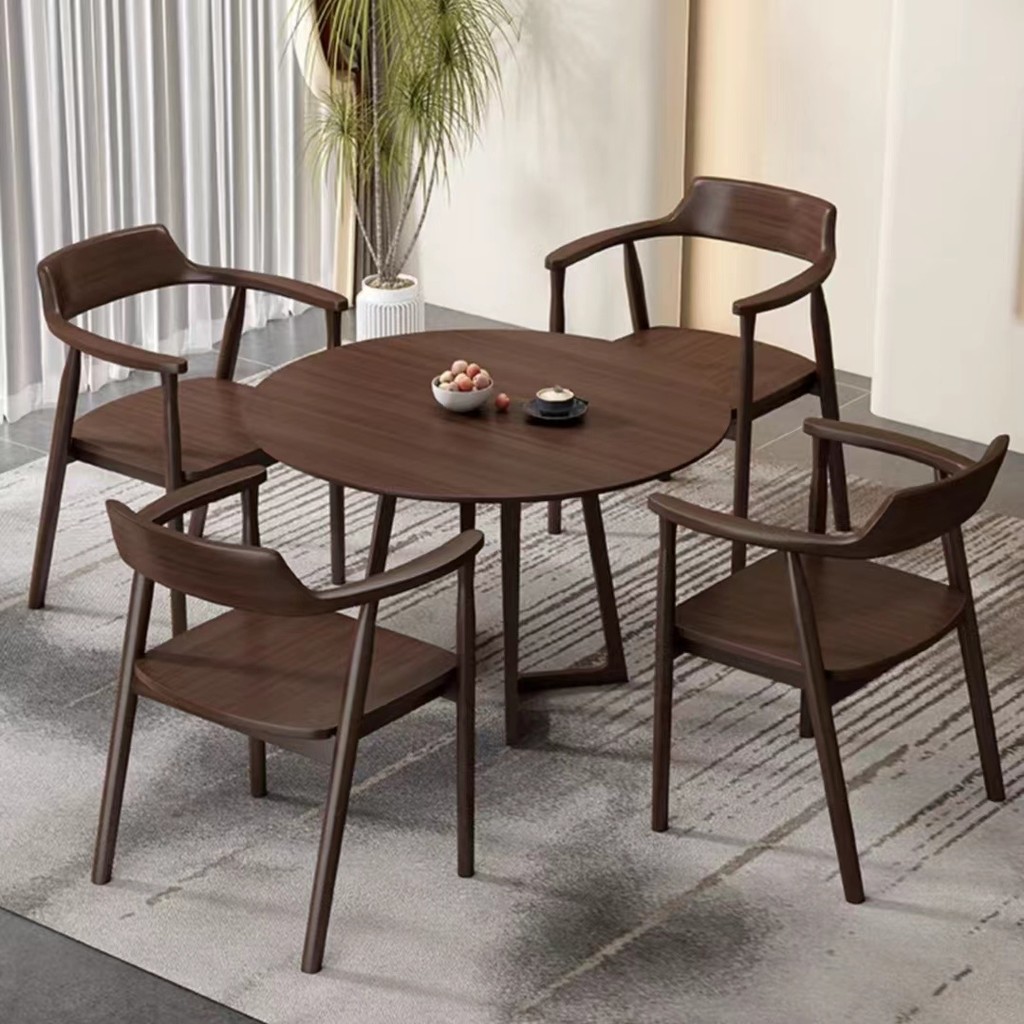 Nordic Solid Wood Light Round Household Simple Casual Modern Dining ...