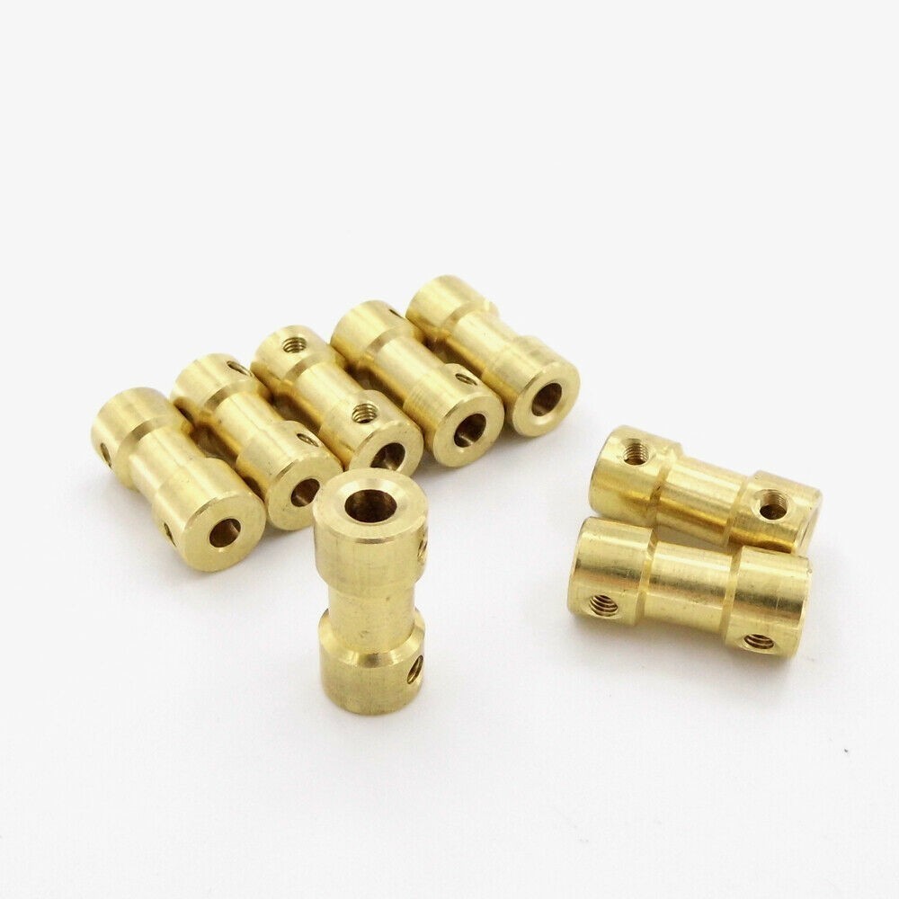 Raccord Coupler Laiton Pour Arbre Moteur - Diamètres 2 à 6 Mm, Kit Avec Vis Et Clé, Neuf