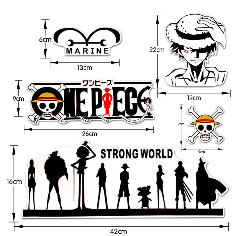 Car Sticker One Piece Straw Hat Luffy Cartoon Body Hood Cover Scratches ...