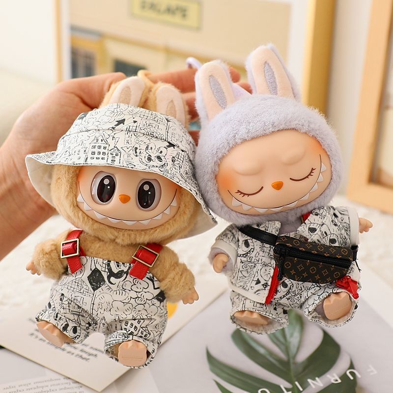 F 1st Generation 2nd Generation 17cm labubu labubu Baby Clothes Vinyl ...