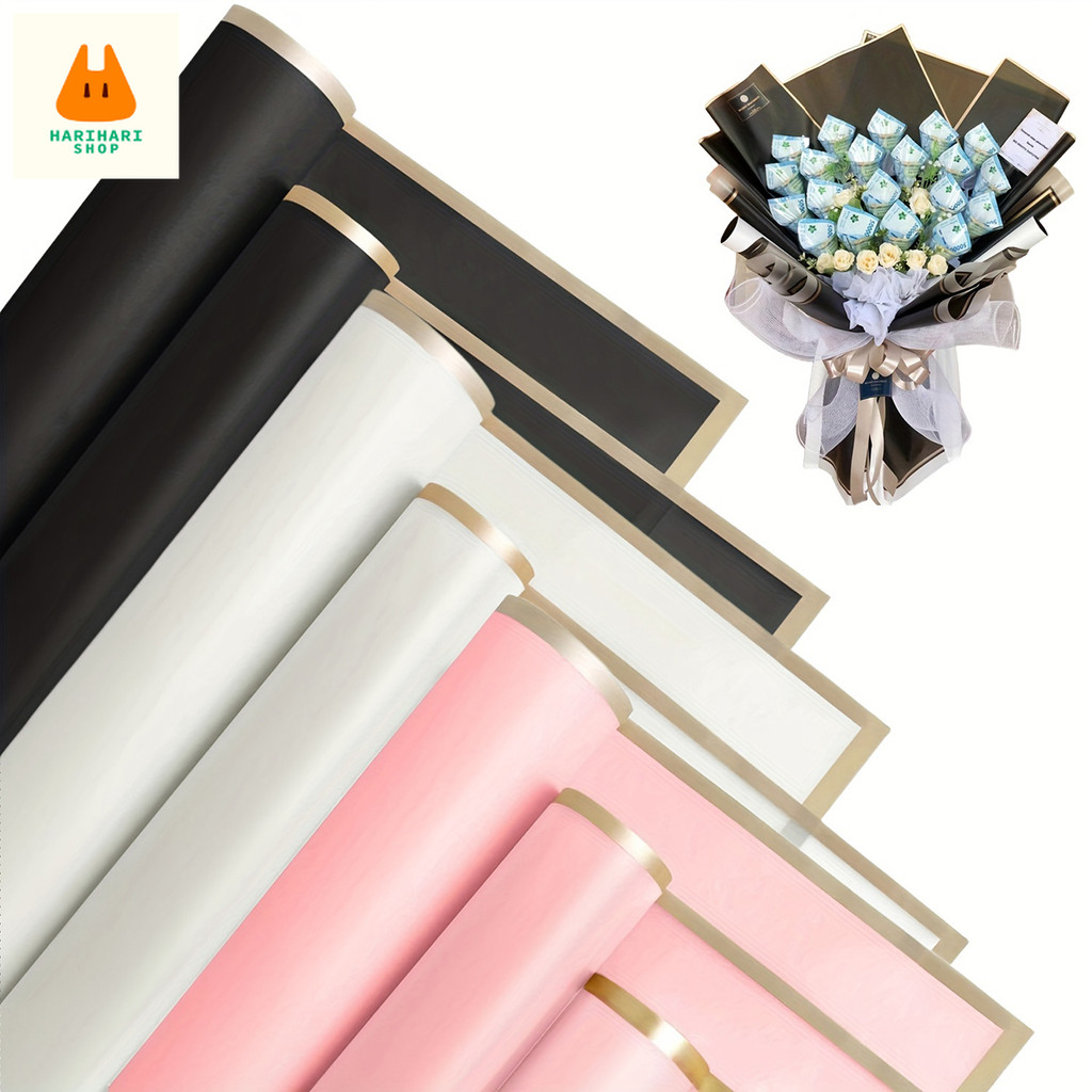 Raya 20PCS GOLD RIM Waterproof Wrapping Paper Kertas Pembalut Bunga ...