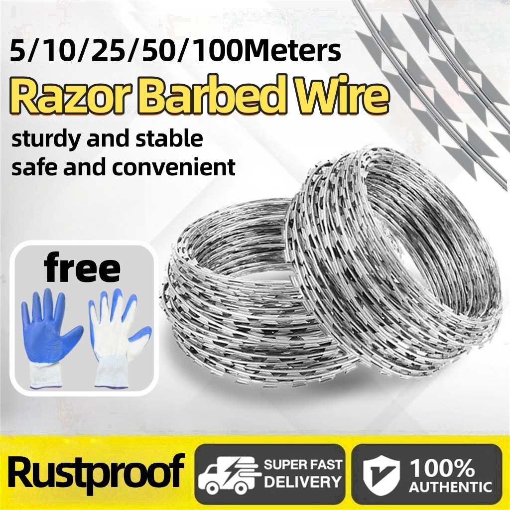 Kawat Duri Pagar Razor Barbed Wire/Wire Fencing/Lurus Barbed Wire/Kawat ...