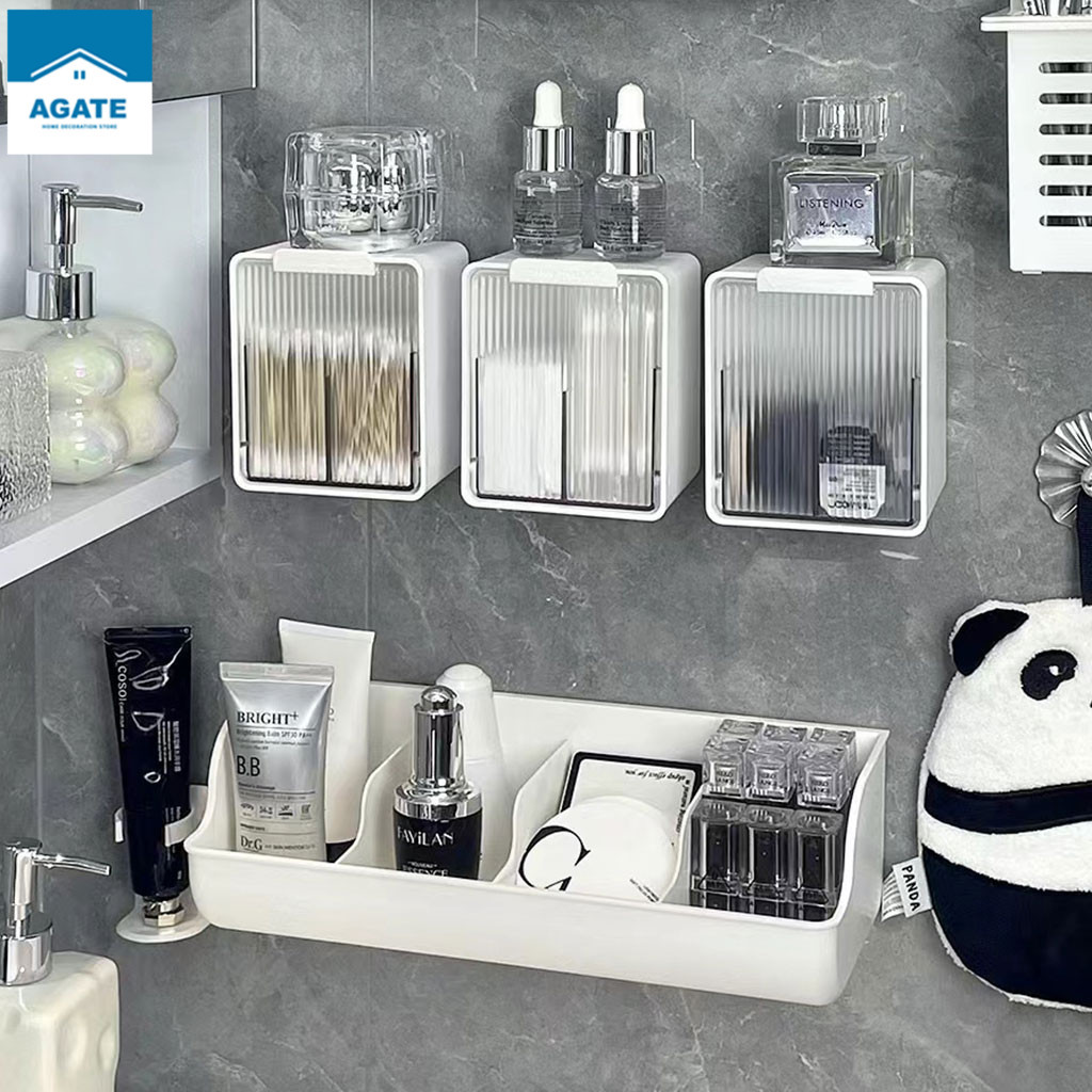 Wall-mounted Cotton Swab Storage Box Sanitary Napkin and Cosmetic ...