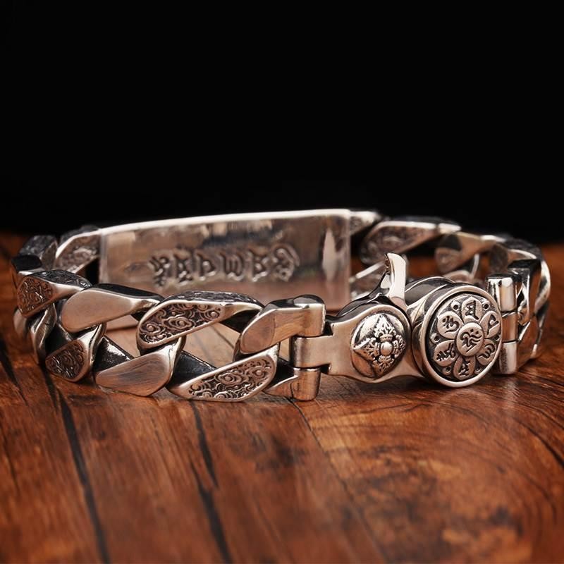 Dinfix Vintage Men's Dragon Bracelet - Punk Style Stainless Steel Keel Metal Bracelet For Men