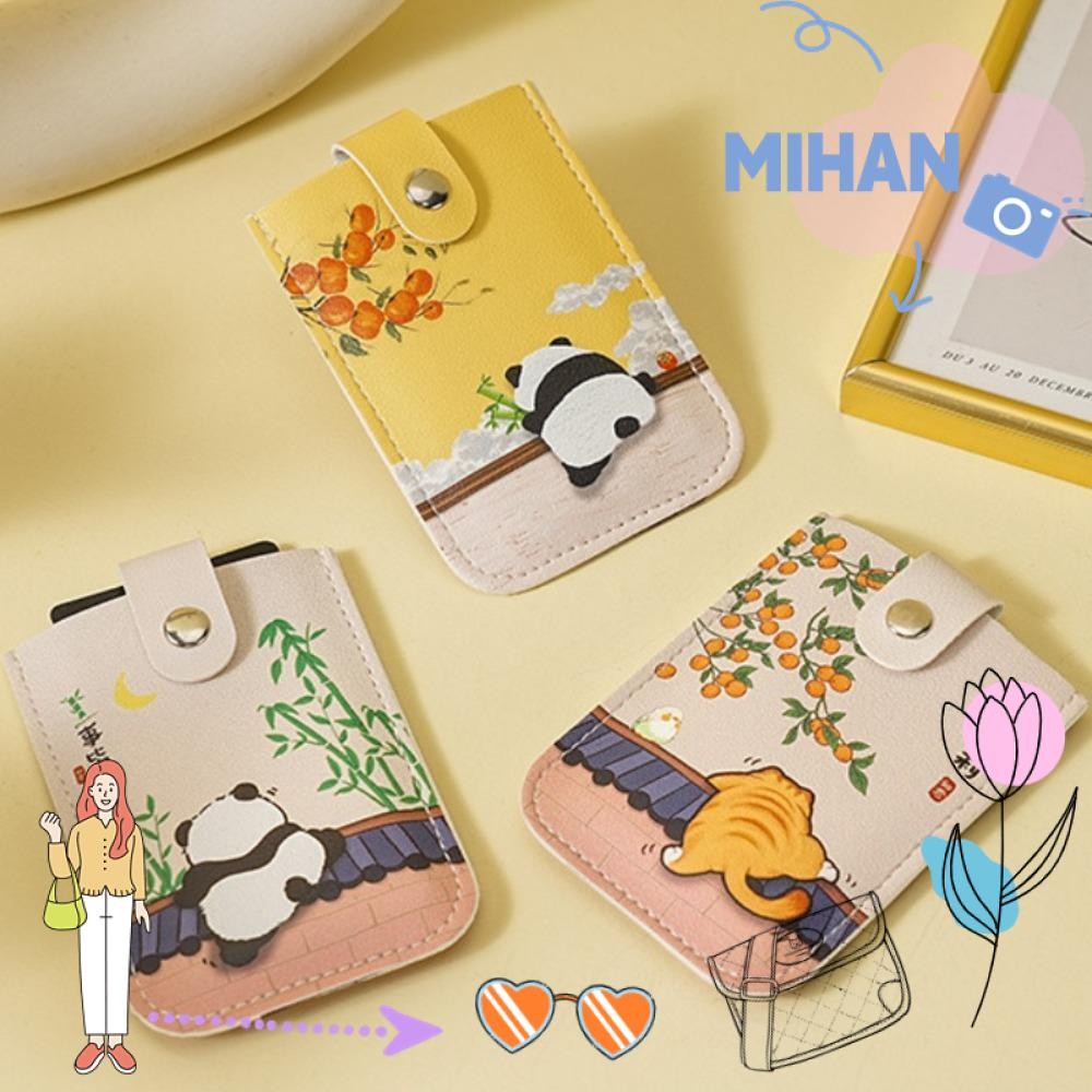MIHAN Mini Card Wallet, Laminated Concealed Pull-out Type ID Card ...